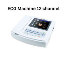 Zimed ECG machine operates automatically with 12 channels and utilizes a 210 mm paper size, sampling at 1000 Hz. It features an 8-inch LCD touch screen and an alphabetic keyboard for input. The machine supports paper speeds of 5, 6.25, 10, 12.5, and 25 mm/s and can store data for up to 1000 patients.
