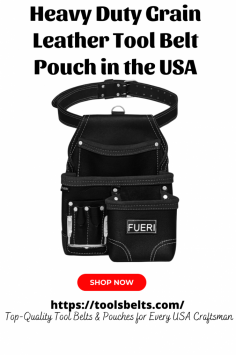 The Fueri Heavy Duty Grain Leather Tool Belt Pouch is a top choice for professionals across the USA. Made from tough grain leather, this pouch is built to handle heavy use, making it perfect for carpenters, plumbers, and electricians. 