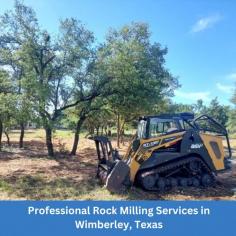 Our rock milling services in Wimberley, Texas, provide a cost-effective solution for transforming rocky terrains into usable land. Whether for residential, agricultural, or commercial projects, our state-of-the-art equipment can grind down rocks and boulders into fine material, making the land easier to manage. We specialize in site preparation, land clearing, and road construction, ensuring your land is ready for development. Our team is experienced in working with the unique geology of Central Texas, delivering efficient, environmentally friendly results. Contact us for professional rock milling services in Wimberley today!
