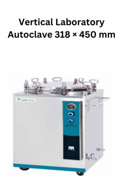 Labtron vertical laboratory autoclave is designed with a double-scale indication pressure gauge, auto power cut in case of water shortage, and automatic shutdown with beep sound as sterilization completes. It features a stainless-steel body with two stainless steel sterilizing baskets, a safe door lock system, and auto protection against overtemperature and pressure.