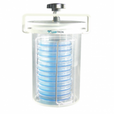 Labtron Anaerobic Jar is a hermetic container featuring a transparent lid, O-ring seal, and side tube for gas management. It holds 3 stacks of 8 petri dishes (9-10 cm) with optional racks for easy anaerobic operation, ensuring efficient lab performance.
