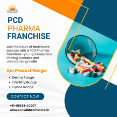 At Sunwin Healthcare, our Best PCD Pharma Franchise Company offers an extensive range of product divisions, ensuring a comprehensive portfolio for our franchise partners. From general medicine, pediatrics, and gynecology to specialized segments like dermatology and nutraceuticals, we provide high-quality pharmaceutical solutions tailored to meet diverse healthcare needs. Each division is developed with a focus on safety, efficacy, and innovation, all manufactured in WHO-GMP certified facilities. By partnering with us, you gain exclusive access to market-leading products across multiple therapeutic areas, allowing you to cater to the growing demands of healthcare professionals and patients. With a vast product lineup and consistent support, our franchise model helps you thrive in an increasingly competitive pharma landscape, making your business more successful and sustainable.

https://sunwinhealthcare.in/best-pcd-pharma-franchise-company/

