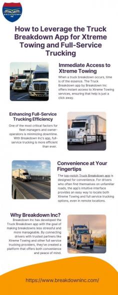 Need reliable xtreme towing or expert full service trucking? The Truck Breakdown app connects you to trusted towing professionals and repair services instantly. Enjoy a seamless experience with quick fixes and expert support to ensure your truck stays on the road, keeping your business running smoothly. Visit here to know more:https://truckbreakdownapp.blogspot.com/2024/09/how-to-leverage-truck-breakdown-app-for.html