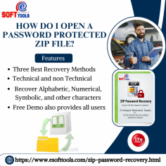 ​I open password-protected zip files using eSoftTools Zip Password Recovery software which provides three smart recovery methods to open zip files Brute force attack, Mask attack, and Dictionary attack. You can also recover the Zip file password in different characters. It also has copy to clipboard function which copies the password of a Zip file in one click. You can recover the first three characters of your Zip file for free without paying any money.

Visit More:- https://www.esofttools.com/zip-password-recovery.html