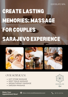 At GoodLife Spa, we specialize in providing an unforgettable massage for couples Sarajevo experience. Escape the everyday hustle and immerse yourselves in a tranquil oasis where you can relax side by side. Our tailored couples massages are designed to relieve tension and promote harmony, making it an ideal retreat for any couple seeking quality time together.
