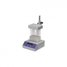 Labnic Sample Concentrator is a microprocessor-controlled device that uses nitrogen at 15 L/min and 0.1 MPa to evaporate samples. It features a temperature range of 0-160°C, 2 blocks, a timer (1 min to 99 min 59 sec), and a gas reservoir with 200mm vertical travel for precise height control.