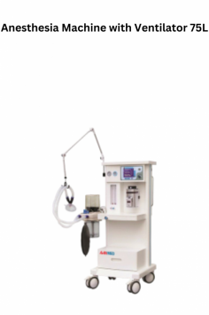 Abimed anesthesia machine with ventilator features an ergonomic design for easy mobility. It supports O2 and N2O at 0.27-0.55 MPa with flow rates of 0.1-10 L/min, includes advanced power control, low oxygen pressure alarm, and N2O cut-off protection.