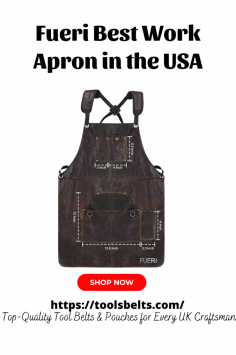 The Fueri Best Work Apron in the USA is a top choice for professionals who need durability and utility. It’s crafted from heavy-duty leather and features multiple pockets for convenient storage. This apron is perfect for carpenters, mechanics, and other tradesmen looking for comfort and toughness in their work gear.