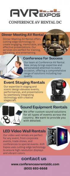 As your dedicated partner, Conference AV Rental DC specialize in transforming ordinary gatherings into extraordinary experiences. With a passion for perfection, our seasoned team collaborates closely with you to ensure every detail is flawlessly executed. 