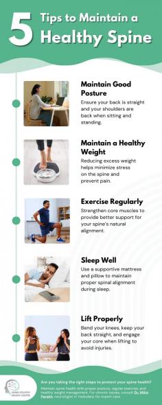 Maintaining proper posture, a healthy weight, and regular exercise are essential for spine health. These five tips can help reduce strain and prevent chronic back pain. If you're experiencing persistent spine issues, Dr. Mihir Parekh, a neurologist in Vadodara, provides comprehensive care and expert advice at Shine Epilepsy Neuro Centre.

