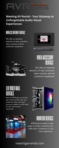 Experience the difference with AVR Expos: Top audio-visual rentals for trade shows and business events
nationwide. 