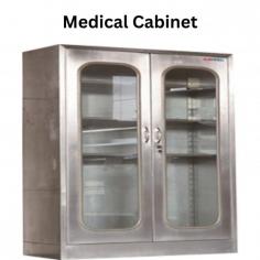 Abimed medical cabinet is a multi-purpose storage cabinet made with anti-corrosive stainless steel. Unit features size of 900 x 400 x 1750 mm. It has plenty of storage space, accessible storage compartments, doors with concealed self-closing, and a double door opening from the middle.