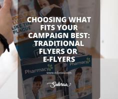 When deciding between a printable flyer and an eFlyer for your marketing campaign, it’s crucial to consider your business goals, audience preferences, and how you plan to distribute your materials. Both options offer unique advantages, but the choice depends on your marketing strategy and desired outcomes.

Printable Flyer Design: Traditional, Tangible, and Engaging

Printable flyer design has long been a staple in marketing, offering a tangible and physical way to connect with your audience. People tend to remember something they’ve physically interacted with. A well-designed flyer can make a lasting impression, whether it’s handed out at events, included in packaging, or placed in high-traffic areas. Moreover, a physical flyer can be kept by the recipient for future reference, providing extended exposure to your brand or promotion.

One of the advantages of a printed flyer is its versatility. You can tailor the design to match your brand’s image while ensuring it’s visually appealing, professional, and easy to read. Additionally, printing costs have come down in recent years, allowing businesses to create eye-catching, high-quality materials without breaking the bank. However, you’ll need to account for distribution logistics — getting these flyers into your audience’s hands requires careful planning and some added costs for printing and shipping.

e-Flyer Design: Digital, Cost-Effective, and Instant Reach

On the other hand, an e-flyer provides a cost-effective, digital alternative. Designed specifically for online use, an e-flyers can be distributed quickly and widely, without printing or shipping expenses. This method is especially effective if your target audience primarily interacts with your brand through digital channels. Email marketing, social media posts, or website banners are all great ways to distribute e-flyers, allowing you to reach a large audience with minimal overhead.

With e-flyers, tracking engagement is also easier. Digital platforms often provide analytics that show how many people opened your flyer, clicked on links, or engaged with the content. This data helps fine-tune your marketing strategy and ensures you’re reaching the right people. However, e-flyers face the challenge of competing in a cluttered online space. The success of an e-flyers often hinges on its design and the effectiveness of the distribution method. A poorly designed e-flyers may be ignored, sent to spam, or overlooked among the many emails and posts that people receive daily.

Conclusion: Choosing What Fits Your Campaign Best

Ultimately, your decision between printable flyer design and e-flyers design should depend on your target audience and the goals of your campaign. If you’re looking for a personal, tangible touch, printable flyers can deliver. But if cost-efficiency and wide reach are your priorities, e-flyers may be the better route. Often, a combination of both methods can provide the best results, ensuring you reach a broader audience in a versatile manner.

Pop over here : https://www.subraa.com/