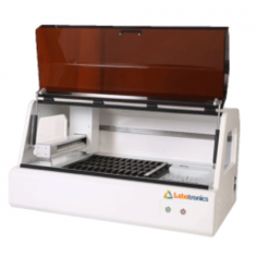 Labotronics automated immunohistochemistry stainer offers a capacity of 48 slides and supports 64 reagent at Minimum 50 µl dropping reagent , It features a heating module that reaches 99°C and dispenses reagents in precise 50 µL increments, ensuring efficient and accurate Noise ≤ 60 dB 