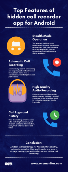 Discover the top features of a hidden call recorder app for Android, including stealth mode, automatic call recording, high-quality audio, call logs, and secure cloud storage for discreet call monitoring.

#HiddenCallRecorder #AndroidCallRecorder #StealthCallRecorder 