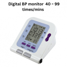  Medzer Digital BP Monitor uses oscillometric technology and offers a 2.8-inch LCD, one-touch operation, and low battery alert. It measures NIBP (0-280 mmHg) with ±3 mmHg accuracy, stores 99 records per user, features a trend graph display, report printing, and auto power-off.
