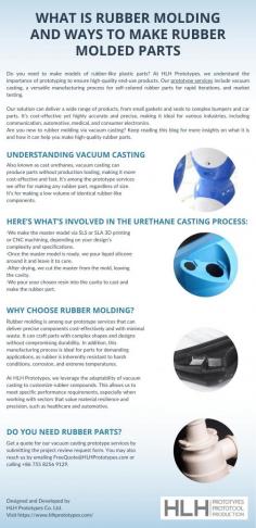 What Is Rubber Molding and Ways to Make Rubber Molded Parts

Visit https://www.hlhprototypes.com/ for more information.