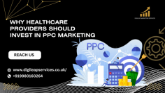 This piece highlights the advantages of PPC (PayPerClick) advertising for healthcare institutions. It underscores the effectiveness of PPC in assisting healthcare providers in connecting with their desired audience, generating potential leads and boosting conversions. The promotional material features a prompt encouraging viewers to visit the Digileap Marketing Services website for additional details.