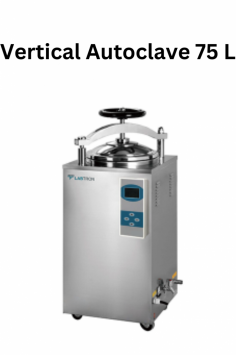 Labtron vertical autoclave with a 75-litre capacity is designed with two stainless steel sterilizing baskets as a standard accessory, auto power cut in case of water shortage, and a self-inflating type seal is used to prevent leakage. It features over-temperature and over-pressure auto-protection, a class N-type autoclave, and a digital LCD display with a touch keypad.