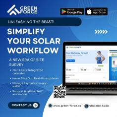 Green Force is your go-to solution for seamless, on-spot solar site surveys, built to save time and boost accuracy. Track surveyors’ live locations, manage upcoming survey calendars, and generate comprehensive roof and survey reports effortlessly. Visualize critical data with just a few clicks, all while enjoying top-notch data privacy. Stay informed with pop-up notifications, keep homeowners in the loop, and access exclusive features like an in-app wallet and monthly subscription benefits. With 24/7 SOS support, Green Force ensures smooth and efficient solar surveys from start to finish.
Contact On: 1800 808 6230
Email: info@green-force.co
https://www.green-force.co/
