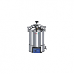 Ezilab Portable Steam Steriliser is an 18L microprocessor-controlled device that ensures safe sterilization with a temperature range of 105–126°C and a pressure of 0.14 to 0.16 MPa. Features include a quick handwheel door, stainless steel body overheat and pressure indicators, and low water alerts.