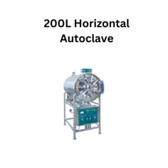 Labexpo Horizontal Autoclave is a 200-liter cylindrical autoclave with a fully automatic system. It sterilizes at 134 °C with a 0–60 minute timer and includes safety features like automatic shutoff and pressure protection. Equipped with an LCD display and auto-drying, it ensures efficient and safe sterilization.