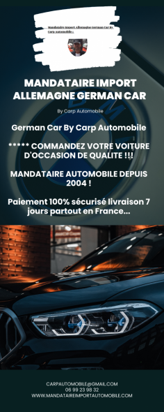 L'une des meilleures façons de trouver une voiture d'occasion en Allemagne sans stress est de passer par un mandataire automobile. Ces professionnels sont spécialisés dans l'importation de véhicules d'Allemagne et possèdent une connaissance approfondie du marché. Ils peuvent vous aider à négocier les prix, à vérifier l'historique du véhicule, et à gérer toutes les formalités administratives. En passant par un mandataire, vous bénéficiez d'un accompagnement sur mesure qui vous garantit un achat en toute sécurité.
Savoir plus: https://www.mandataireimportautomobile.com/


