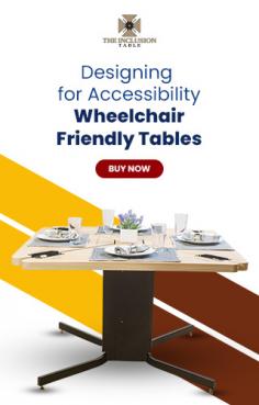 Discover the future of inclusive design with Marion Innovations’ The Inclusion Table', Our patented and trademarked solution offers unparalleled accessibility for large wheelchairs, redefining dining experiences
