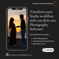 Transform your studio workflow 
with our all in one photography software
our software includes
client management scheduling
appointments marketing tools