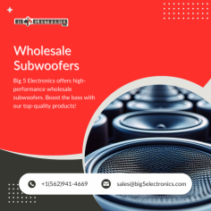 Wide collection of high-quality wholesale subwoofers available at Big5electronics.com

Big 5 Electronics subwoofer distributor proudly offers its products through a carefully selected Authorized brand networklike Plant Audio, Polk Audio, Rockford Fosgate & more. We carry high-quality marine speakers and wholesale subwoofers for every type of budget. We stock amplifiers, subwoofers, speakers, and more!