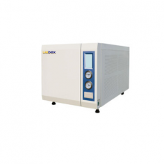 Labdex 80L Tabletop Sterilizer operates at a pressure range of -0.1/0.28 MPa and a sterilization temperature between 105°C and 138°C. It is equipped with an LCD touch screen that displays temperature, pressure, time, and alarms. For enhanced safety, the sterilizer includes a secure door lock and dual overpressure protection.