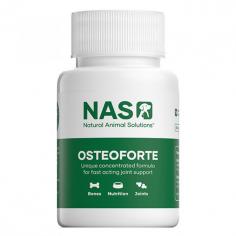 Natural Animal Solutions OsteoForte 60 Caps is an ideal formula for your pet’s joint health. The naturally developed joint supplement is an internationally patented herbal formula based upon proven Ayurvedic herbs and medicine. This fast acting joint care is specially formulated for advanced cases. It helps keep your pet’s joints strong and healthy. The oral caps assist in preventing mobility problems due to age and help your pets lead active and healthy life.
