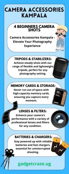 Gadget Craze offers premium camera accessories in Kampala. Lens filters, memory cards, tripods, camera bags—all the necessary equipment to improve your shots—are available from us. Purchase from the top brands to improve your photos and safeguard your equipment so you can accurately capture every occasion.