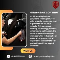 At GT Auto Styling, our graphene coating services offer superior protection and a glossy finish for your vehicle. This advanced coating technology provides extreme durability, resisting water spots and chemical damage while reducing heat absorption. Contact us to experience the ultimate car protection with our expert services!
