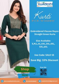 Women's Kurtis: Ideal for Everyday and Casual Wear

women's kurti for women, you can stay fashionable and comfy. With their all-day wear capability, these kurtis are perfect for semi-formal and casual events.Get stylish and cozy kurtis right now online.
Visit here: https://swadeshiclick.com/shop/apparels/women/kurtis/