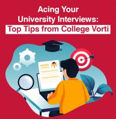 Master your university interviews with Collegevorti's expert tips. Learn how to prepare, showcase your strengths, and make a lasting impression during the interview. Also you can visit https://www.collegevorti.com/blog/collegevortis-top-tips-for-acing-your-university-interviews for more information.