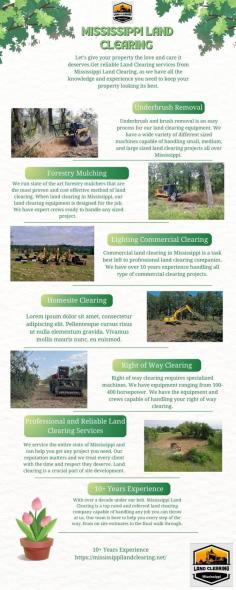 When it comes to professional and reliable land clearing services in Mississippi, our team has the experience and expertise to handle projects of all sizes. We offer comprehensive land clearing solutions, including tree removal, brush clearing, and debris cleanup to prepare your property for construction, agriculture, or development. Trust us for a smooth, hassle-free land clearing process in Mississippi.