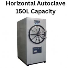 Labnics Horizontal Autoclave is a 150 L unit designed with a stainless steel body that offers a working temperature of 40-134°C and a working pressure of 0.22 MPa. Features swift lock door, built-in printer, autofill/drain, and auto-relief valve (> 0.24 MPa) for efficient sterilization.