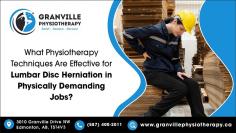 Work injury physiotherapy for lumbar disc herniation focuses on relieving pain, restoring mobility, and preventing further injury in individuals who have sustained a herniated disc due to workplace activities.To More:https://thesunshots.com/what-physiotherapy-techniques-are-effective-for-lumbar-disc-herniation-in-physically-demanding-jobs/, (587) 400-2011, Email: info@granvillephysiotherapy.ca 

#workinjuryphysicaltherapy #workinjuryphysiotherapy  #workinjuryphysiotherapynearme 
#physiotherapy #workinjuries #edmonton #workinjuryphysicaltherapyedmonton  #granvillephysiotherapy #granvillephysiotherapyedmonton 
