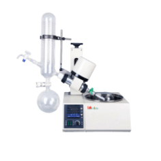 Labmate Automatic Rotary Evaporator enables precise solvent evaporation with adjustable rotary speeds from 0-150 rpm. It supports sample volumes from 50 ml to 1L, features a motorized vertical lift for precise distillation control, and includes a 2L evaporating flask for efficient processing.