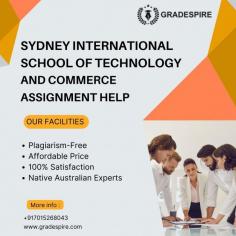 Struggling with assignments at the Sydney International School of Technology and Commerce? Gradespire offers professional help to ensure your success. Our expert team provides customized support for all your academic needs, ensuring top-quality results and timely delivery. Whether it's technology, business, or commerce, we cover it all. Let Gradespire make your academic journey easier with reliable, affordable, and efficient assignment assistance. Get the grades you deserve today!
Visit Now:- https://gradespire.com/assignment-help-in-australia/expert-help-in-sydney-international-school-of-technology-and-commerce/


