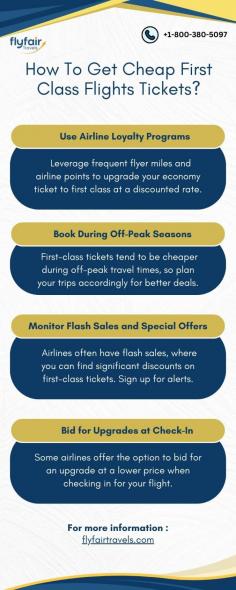 Discover how to score cheap first class flight tickets by using frequent flyer miles, booking during off-peak times, taking advantage of flash sales, leveraging credit card rewards, and bidding for upgrades.