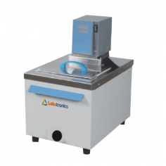 Labotronics Heated Circulating Water Bath is a 14.5 L microprocessor-controlled unit with an adjustable temperature range of 5°C to 100°C. It includes a circulation pump with a 4 L/min flux rate, ensuring efficient circulation with ± 0.2°C tolerance and a 0 to 9999 min timer range.