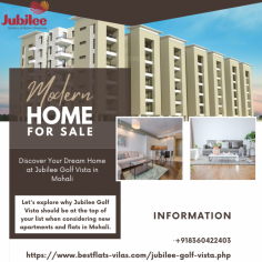 Are you searching for the perfect home in Mohali? Look no further than Jubilee Golf Vista, a premier residential project located in Sector 91. With a range of options from 2BHK to 3BHK flats, this development offers something for everyone. Let's explore why Jubilee Golf Vista should be at the top of your list when considering new apartments and flats in Mohali.