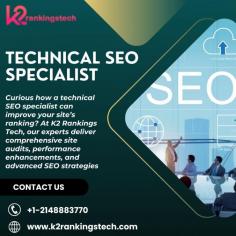 Curious how a technical SEO specialist can improve your site’s ranking? At K2 Rankings Tech, our experts deliver comprehensive site audits, performance enhancements, and advanced SEO strategies to elevate your search visibility and drive organic traffic. Visit now!