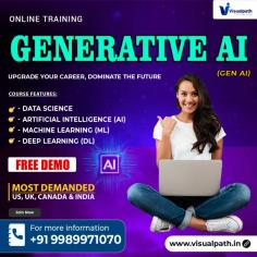 Gen AI Online Training - Visualpath offers the best Generative AI Training, teaches key technologies like Generative Adversarial Networks (GANs), Variational Autoencoders (VAEs), and Transformer models such as GPT. Our  Generative AI Online Training is available Worldwide. schedule a Free Demo Call At +91-9989971070
Visit our Blog: https://visualpathblogs.com/
Whatsapp:  https://www.whatsapp.com/catalog/919989971070
Visit: https://visualpath.in/generative-ai-course-online-training.html
