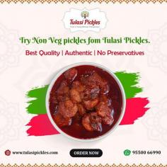 Explore our shop for the Best Non Veg Pickles Shops in Hyderabad for an incredible range of flavorful and high quality pickles. We offer a variety of delicious non veg pickles made from the finest ingredients and authentic recipes. Whether you are craving spicy, tangy, or savory pickles, we have something to satisfy every taste. Visit Tulasi pickles for best non veg pickles  to find your new favorite pickle and add a burst of flavor to your meals.
