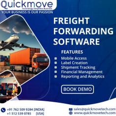 Freight forwarding software is an essential tool for logistics and supply chain management, streamlining the complex process of organizing and coordinating shipments. It automates key functions such as booking, tracking, documentation, and communication, enabling companies to manage cargo movements efficiently from origin to destination. By integrating real-time tracking, inventory management, and customs compliance features, this software reduces operational inefficiencies, minimizes errors, and improves overall visibility across the supply chain. With advanced analytics and reporting capabilities, freight forwarding software empowers businesses to optimize routes, control costs, and enhance customer satisfaction, ultimately driving growth and competitiveness in the global marketplace.

Visit Us:- https://quickmovetech.com/Freight-Forwarding-Software