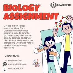 At Gradespire, we offer expert help for your online biology assignments. Our team provides clear explanations and support to help you understand complex concepts and improve your grades. Whether you need assistance with coursework, projects, or any biology-related topic, we’re here to guide you every step of the way. Get the support you need to succeed with confidence in your biology studies.