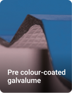 Aero Comfort

Pre colour-coated galvalume (AZ150) 
high tensile (550 MPA) steel RMP/SMP colour coating.

